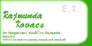 rajmunda kovacs business card